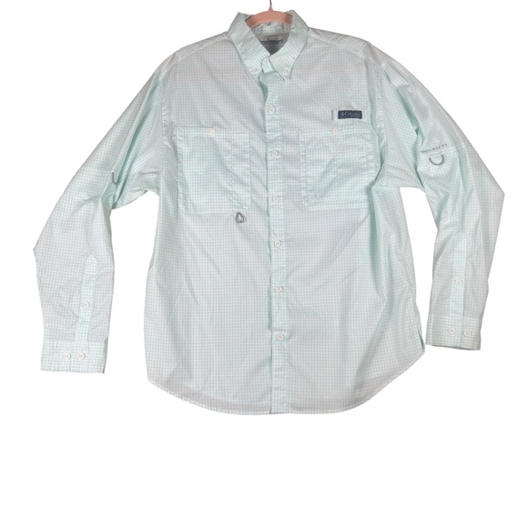 Columbia Other - Columbia PFG Tamiami II Shirt Mens Medium Mint Green Plaid Long Sleeve XM7880